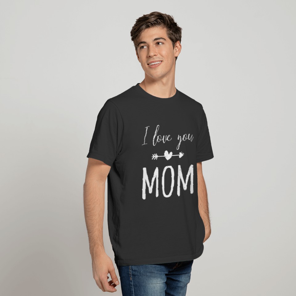 I Love You Mom Heart Kids Boy Girl Cute Mothers T Shirts