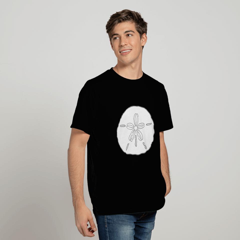 Grey Sand Dollar Beach Illustration T Shirts