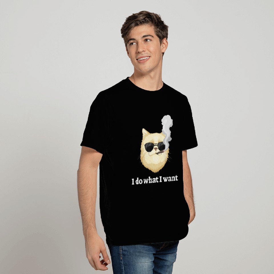 Funny Cat Smoking I Do What I Want T Shirts