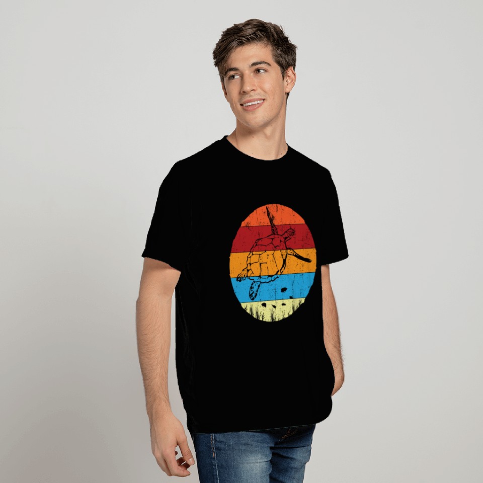 Retro Sea Turtle For Turtle Lover T Shirts