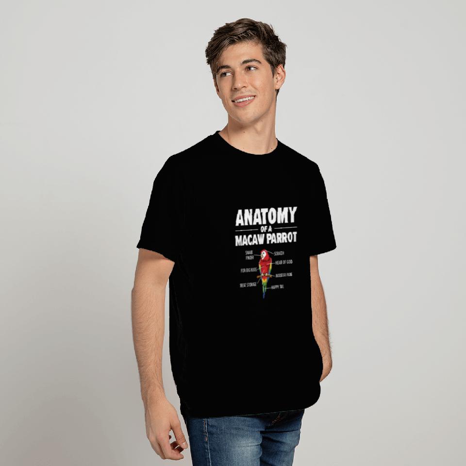 Macaw Anatomy Birdwatching Parrot Bird Lover T Shirts