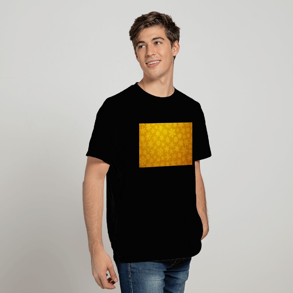 Yellow Snowflakes Christmas Pattern T Shirts