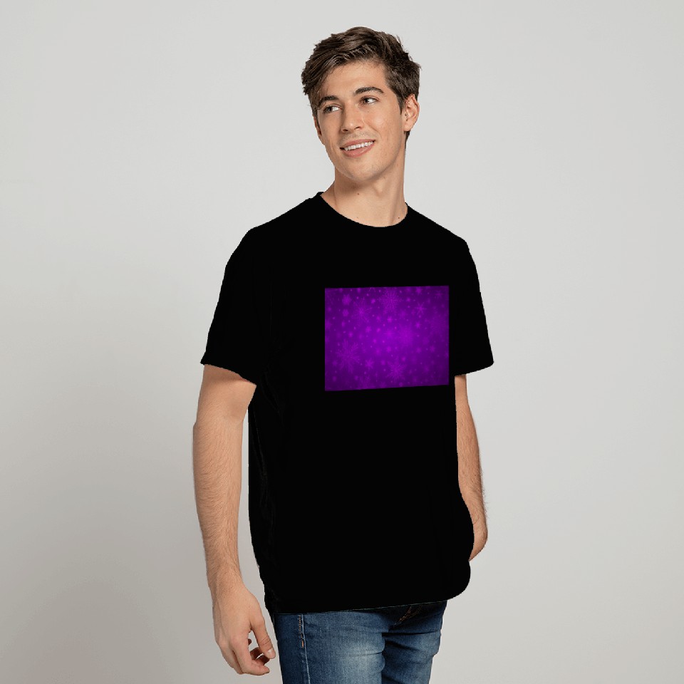 Beautiful Purple Snowflakes Pattern T Shirts
