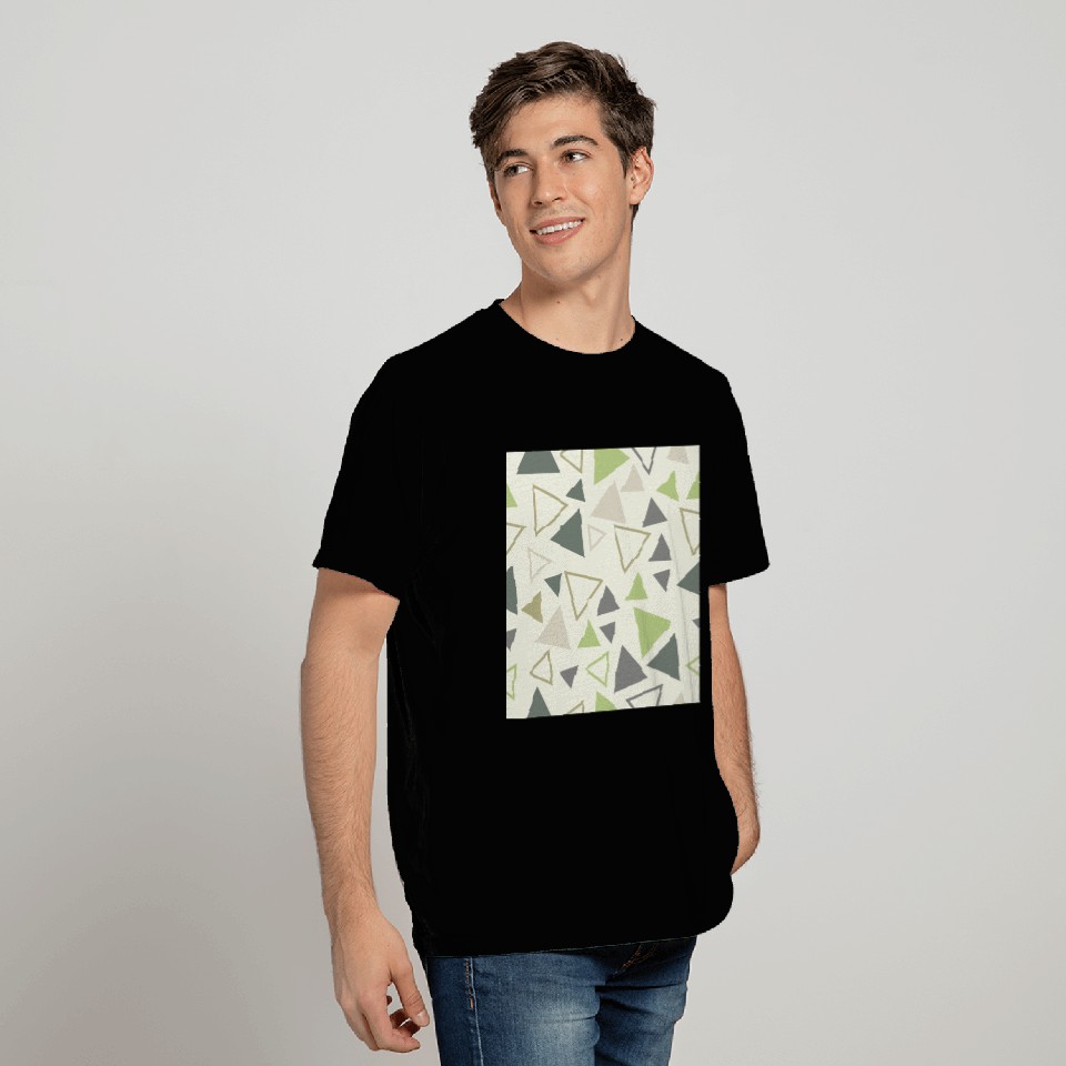 pattern design triangle seamless green T Shirts
