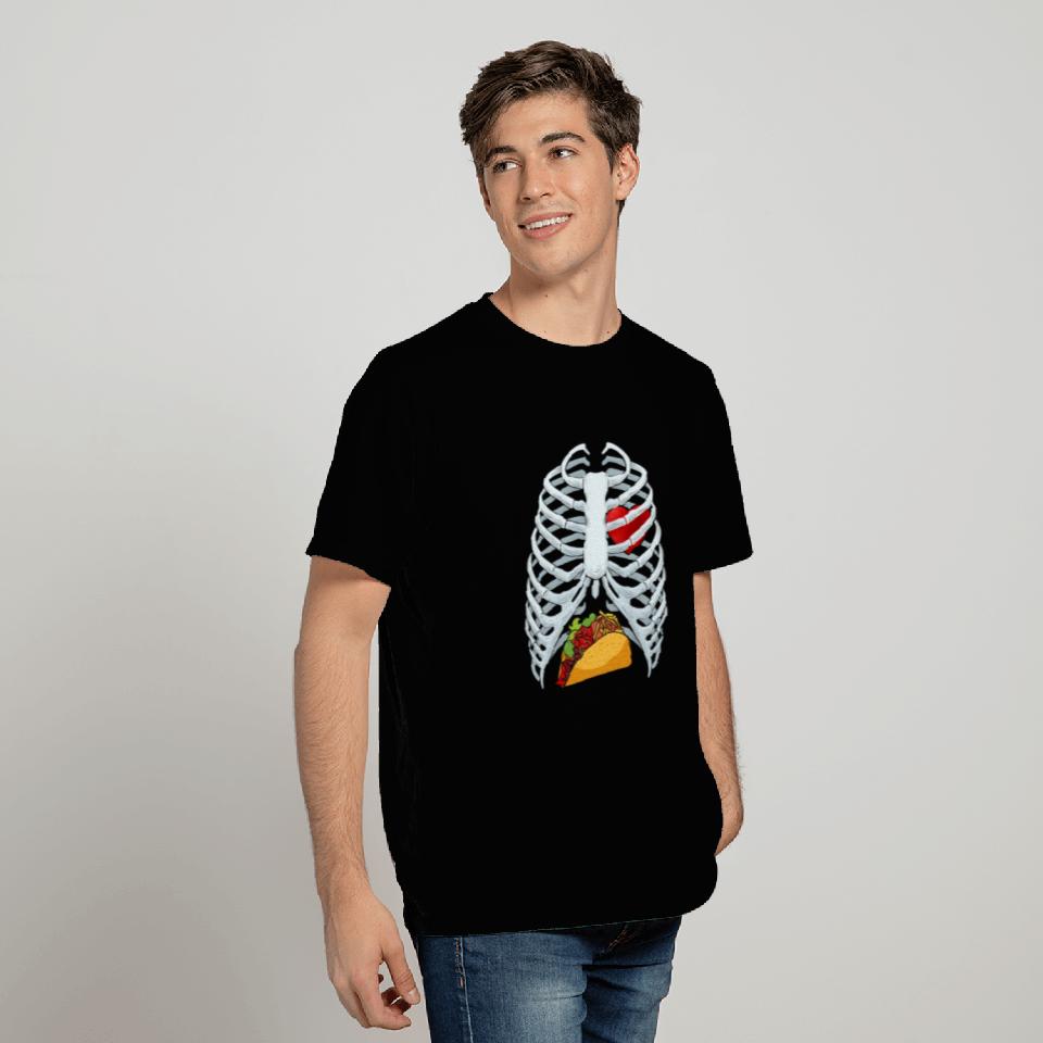 Funny Taco Skeleton Rib Cage Dad Halloween Costume T Shirts