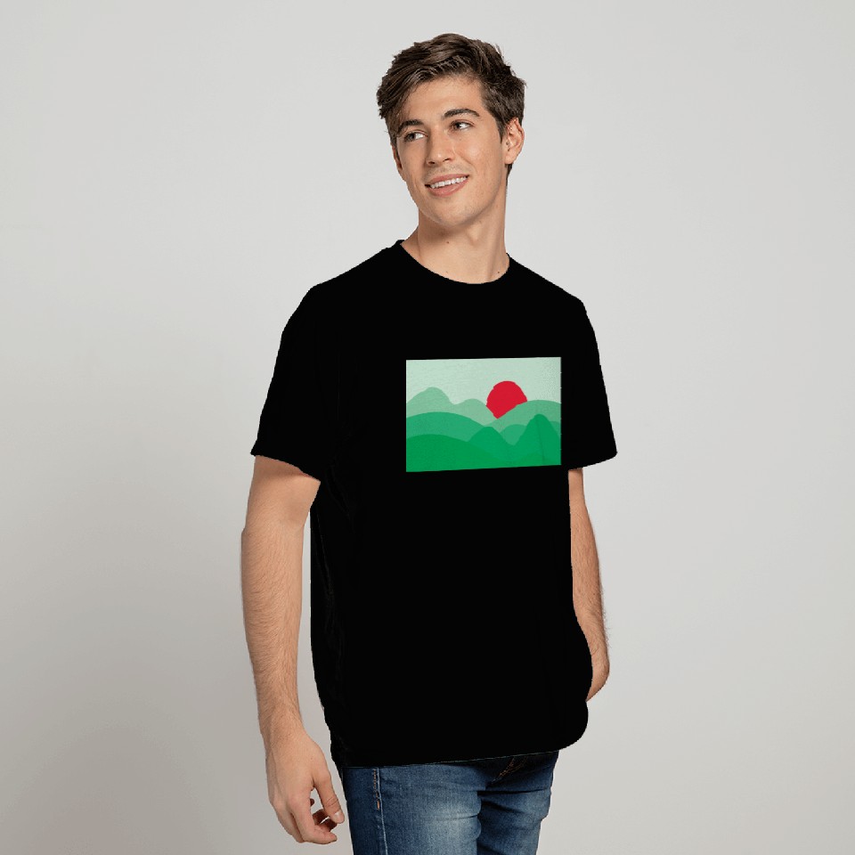 Minimalist Sun Fern Green T Shirts