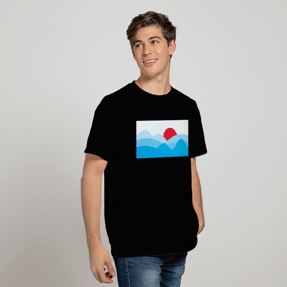 Minimalist Sun Light Blue T Shirts