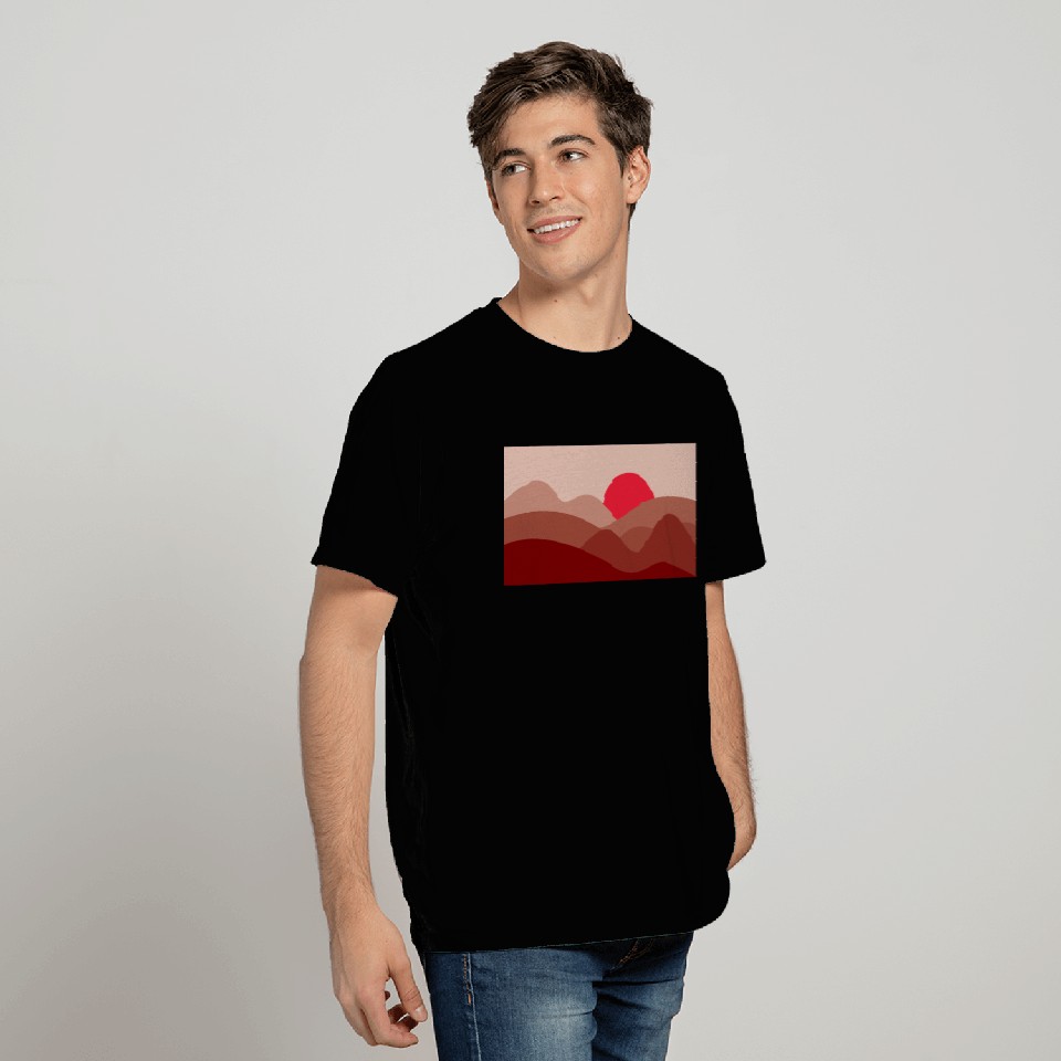 Minimalist Sun Garnet Red T Shirts