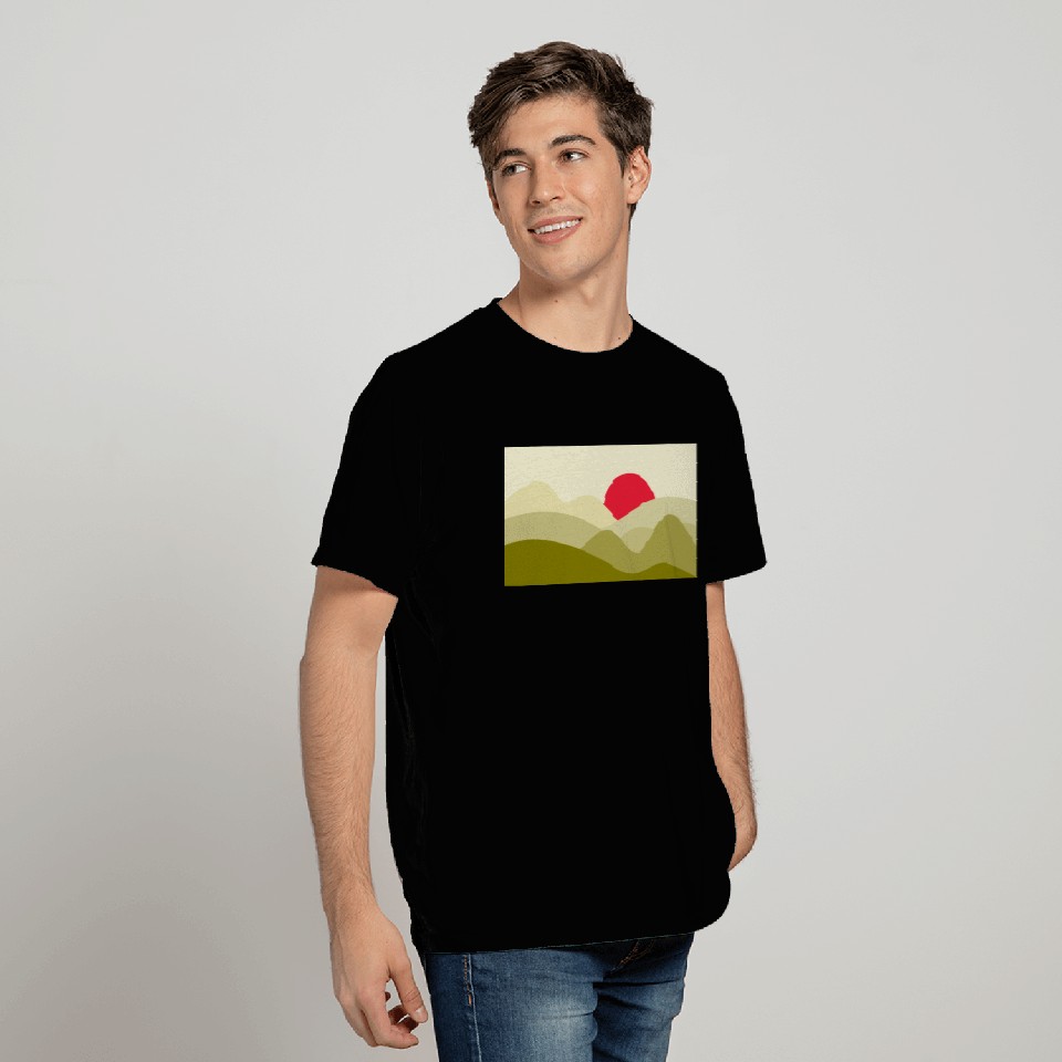 Minimalist Sun Olive Green T Shirts