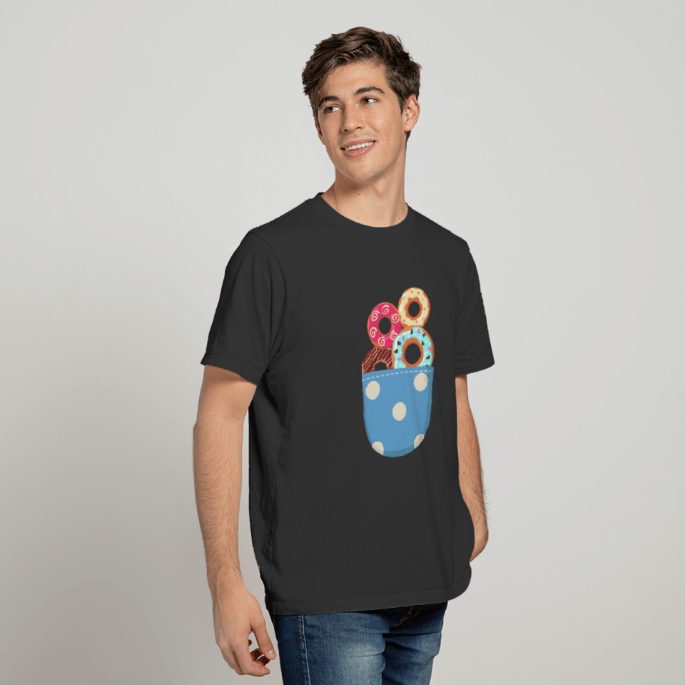 Cute Sprinkled Donuts Pocket Art for Pastry Chef T Shirts