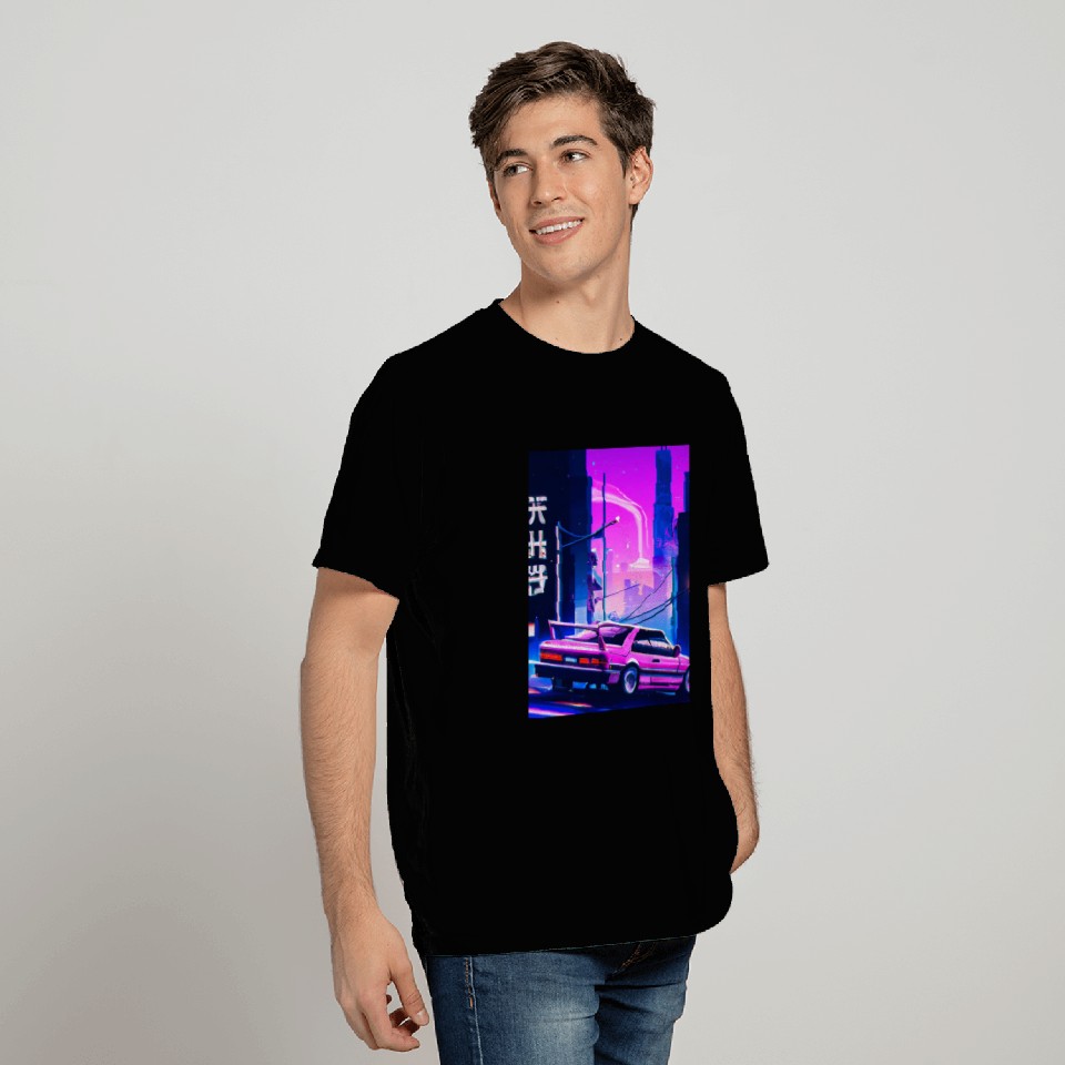 Vaporwave Car Synthwave City T Shirts