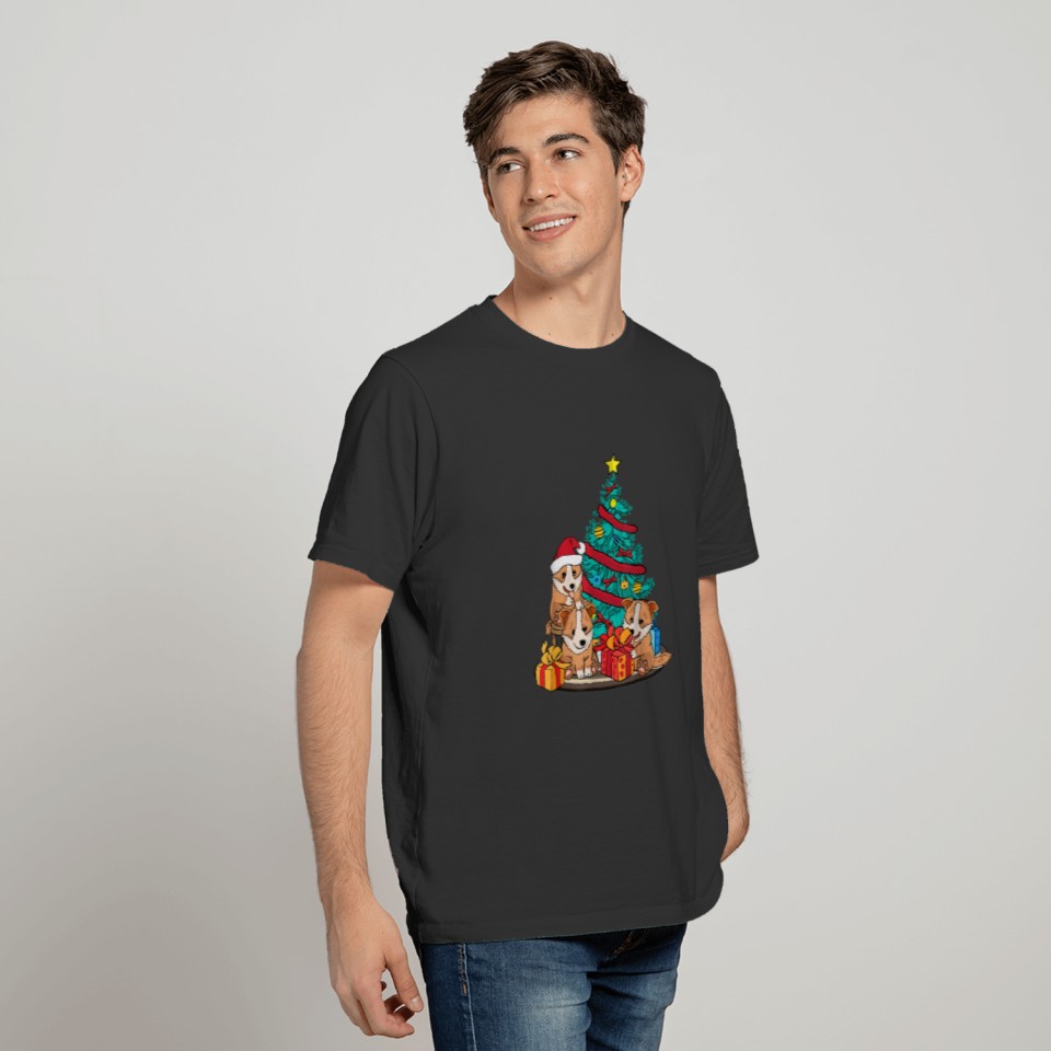 Christmas Corgi Lover Christmas Tree Corgi Dog T Shirts