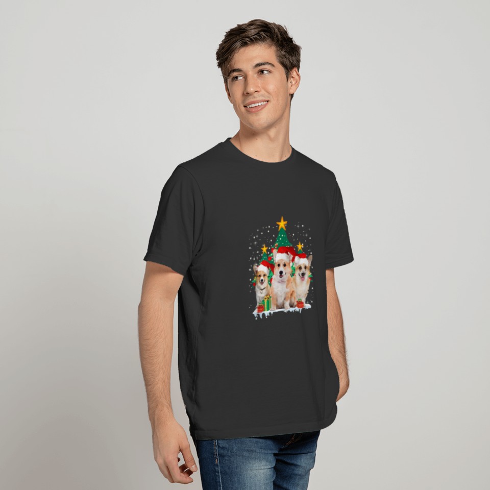 Christmas Corgi Merry Corgmas Funny Xmas Santa Hat T Shirts