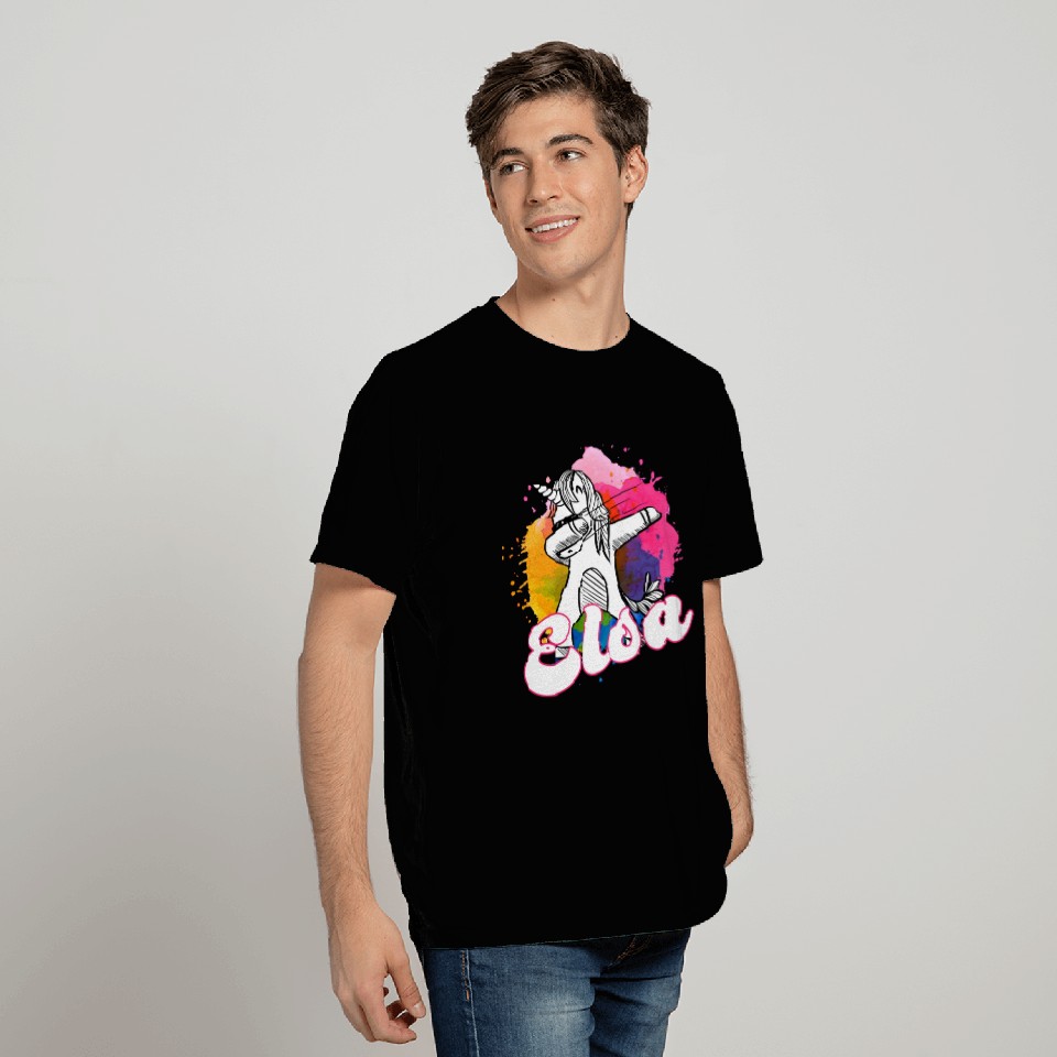 ELSA - Beautiful name with dabbing unicorn T Shirts