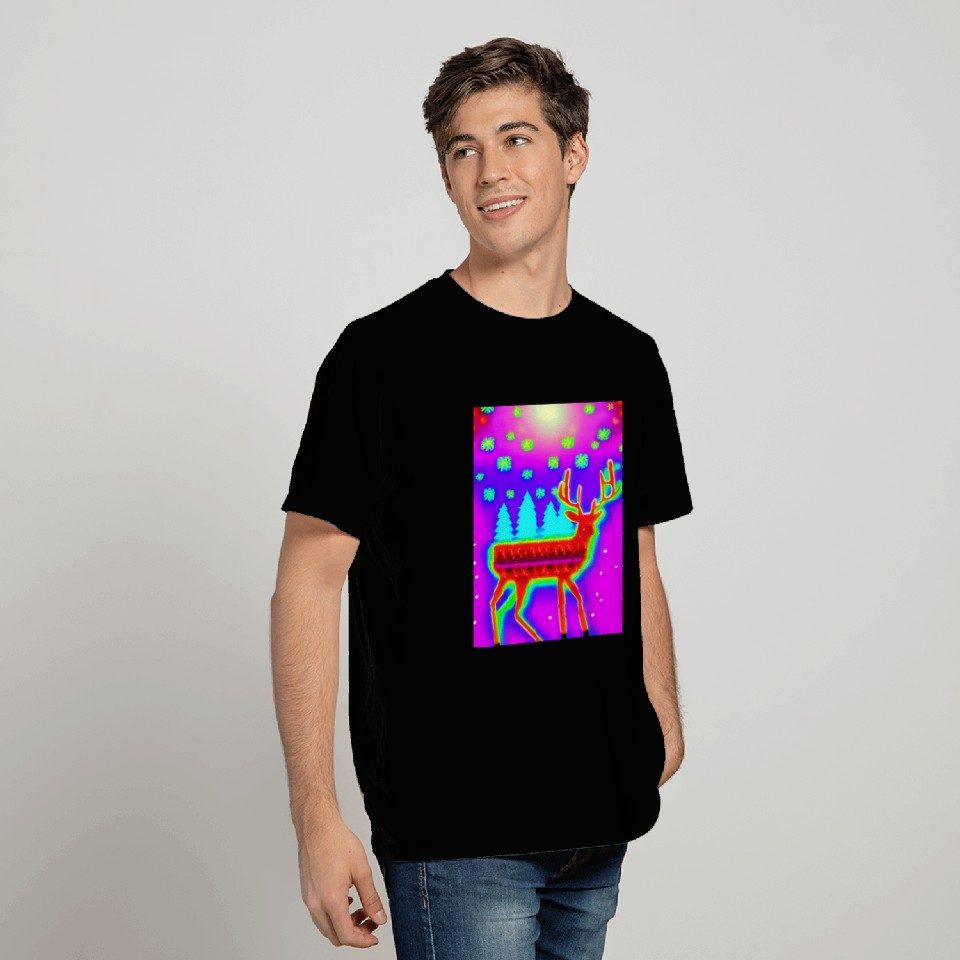 Retro Christmas Reindeer T Shirts
