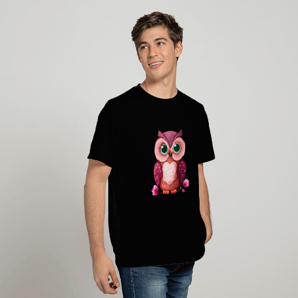Pink Owl Valentine's Day T Shirts
