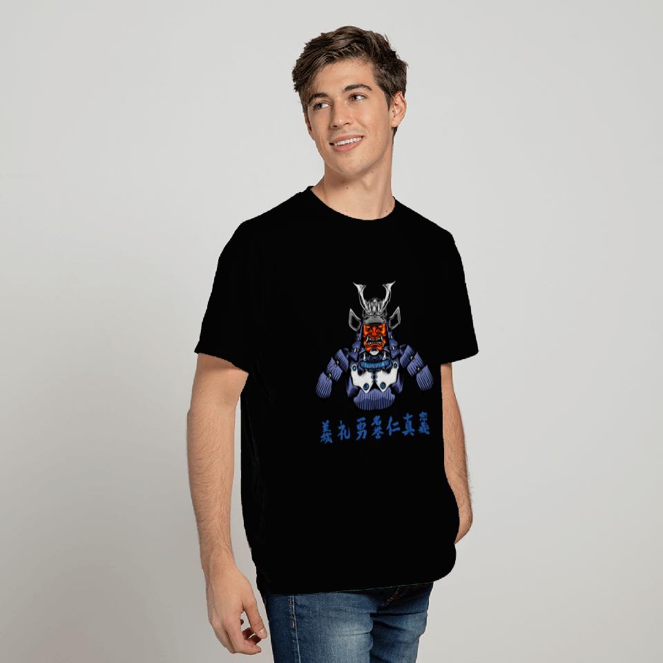 Japanese Samurai Warrior Blue Devil Mask T Shirts