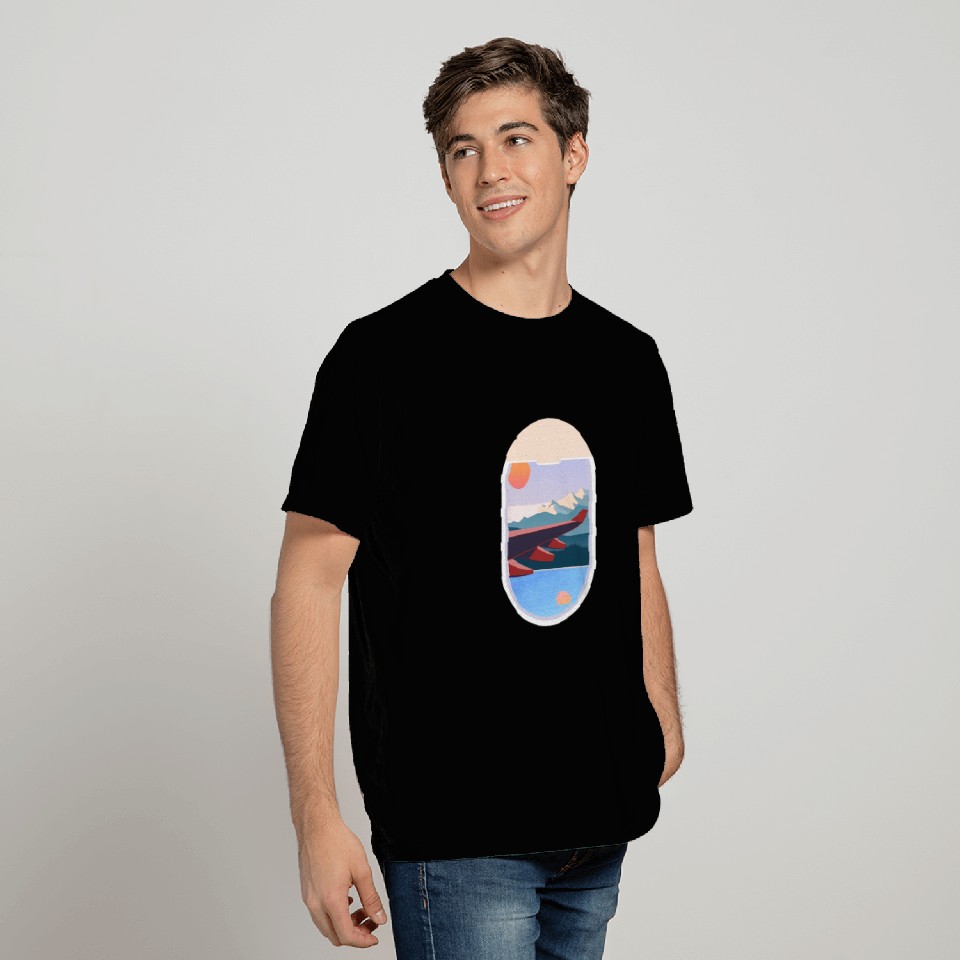 Wanderlust Plane Window Travel Landscape Nature T Shirts