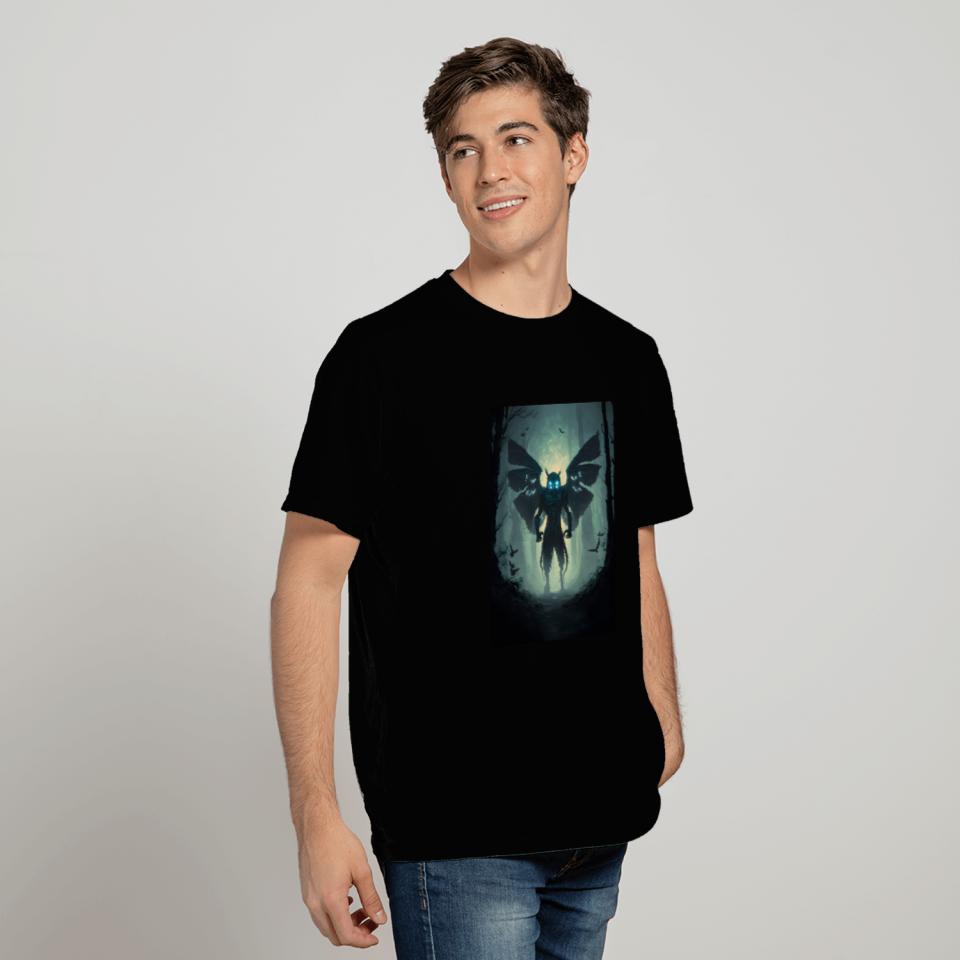Mothman Cryptid Forest Moth Man Creepy Creature T Shirts
