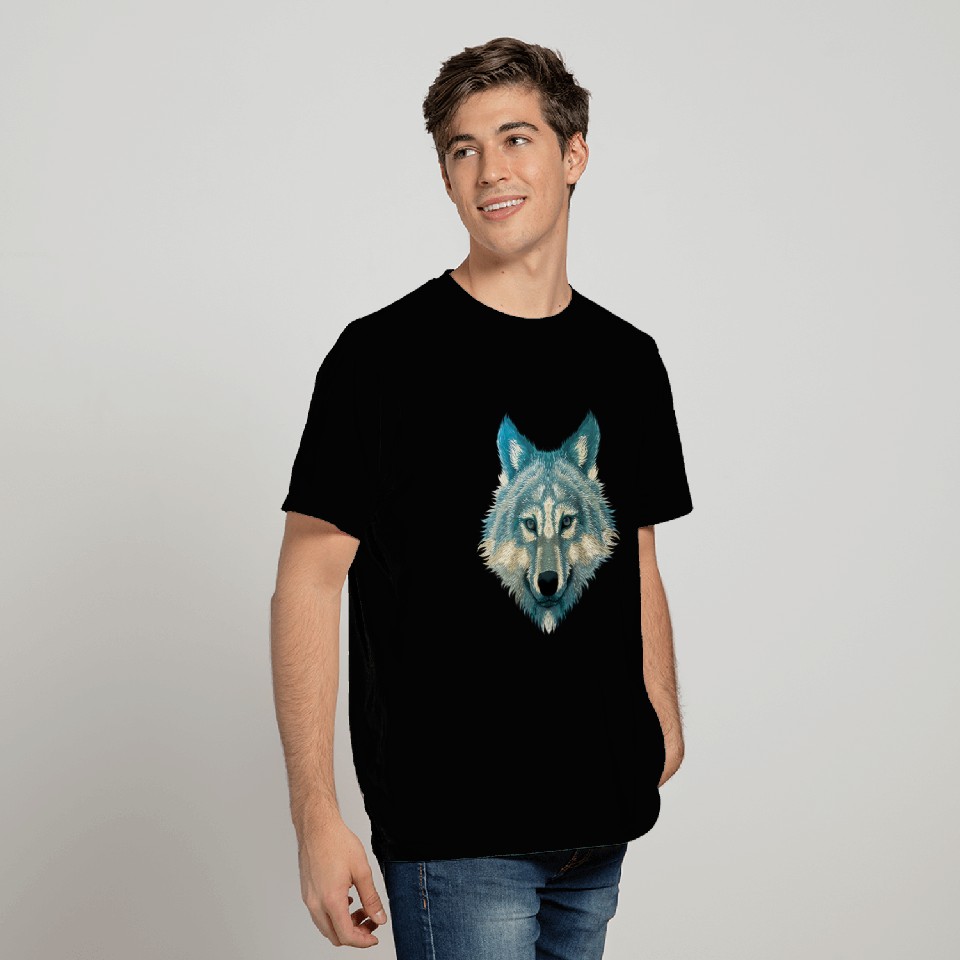 Wolf Face Gray Wolf Fearless Warrior Wild Animal T Shirts