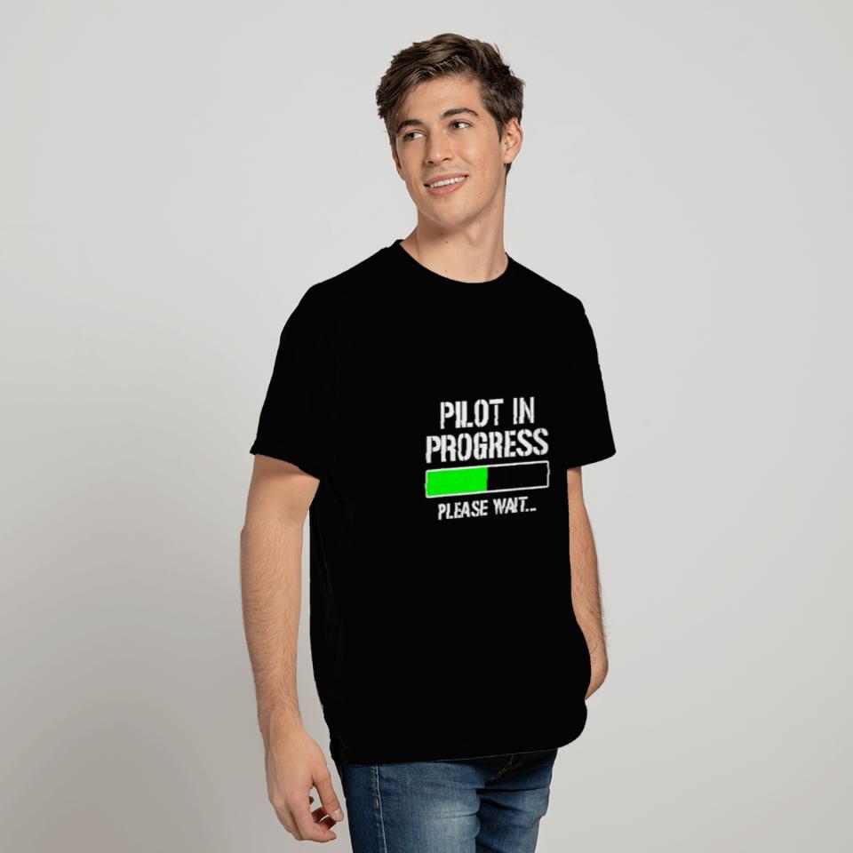 Pilot In Progress Funny Flight School Student T Shirts