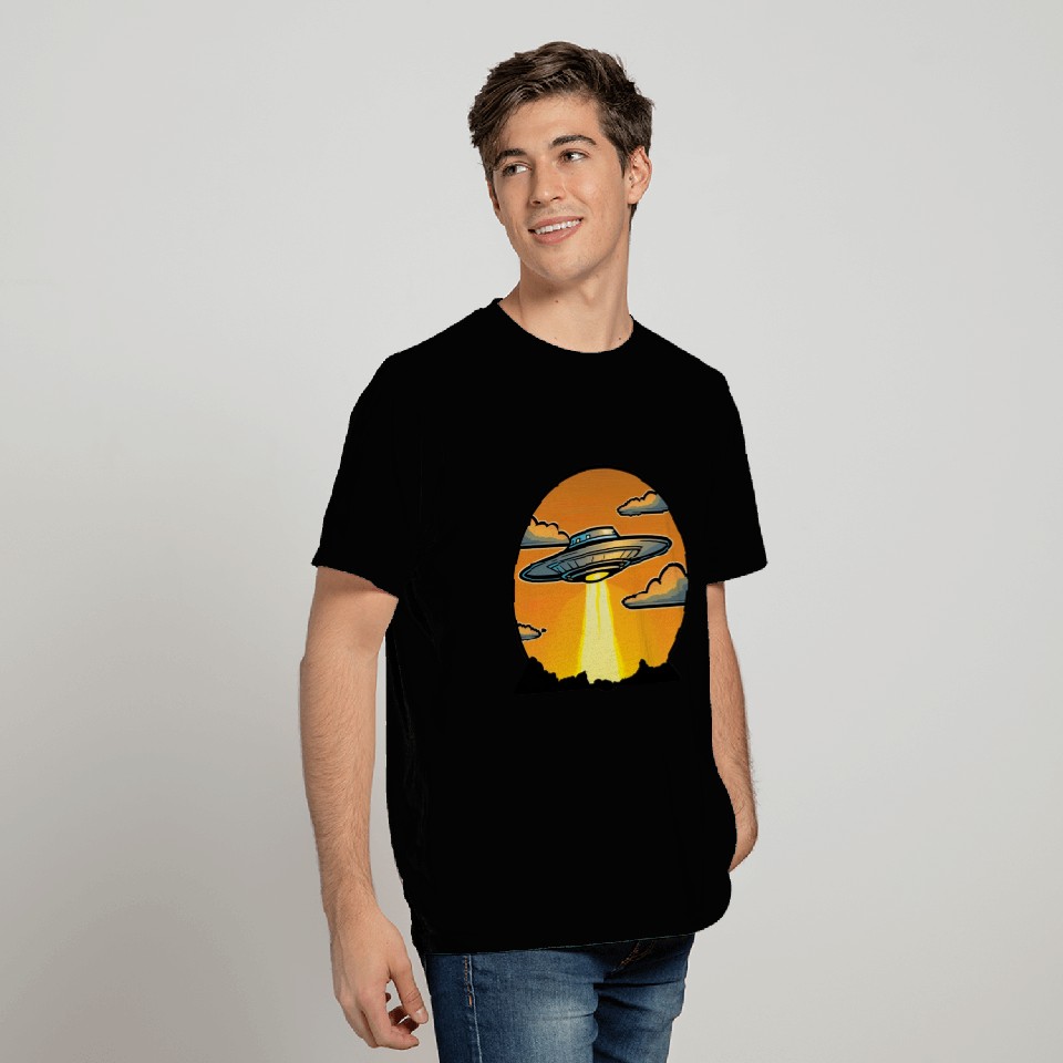 UFO Abduction Sticker T Shirts