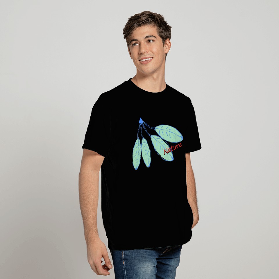Simple leaves light green and bleu T Shirts