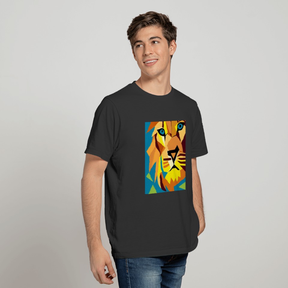 Abstract Geometric Lion T Shirts