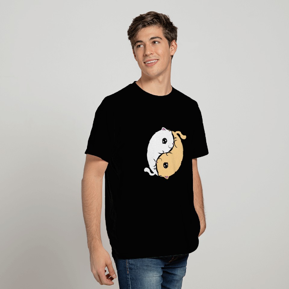Yin And Yang Cats On Purrsday T Shirts