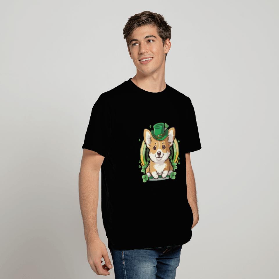 st patricks day - chibi corgi dog T Shirts