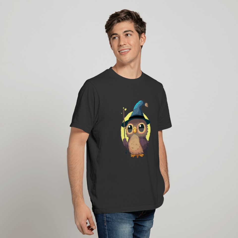 Cute Wizard Owl Nerdy Fantasy RPG Tabletop Rolepla T Shirts