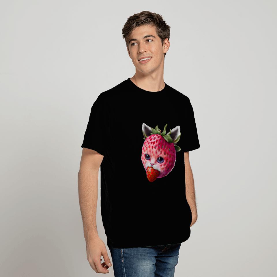 strawberry cat T Shirts