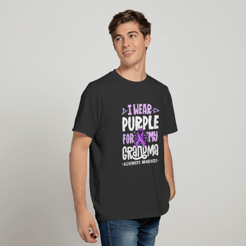 I Wear Purple For My Grandma Alzheimers Family T Shirts