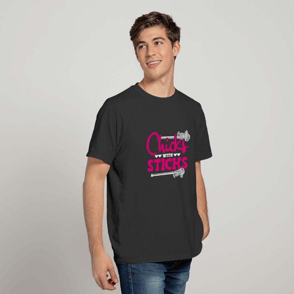 Chicks With Sticks Athletic Player Sports Lacrosse T Shirts