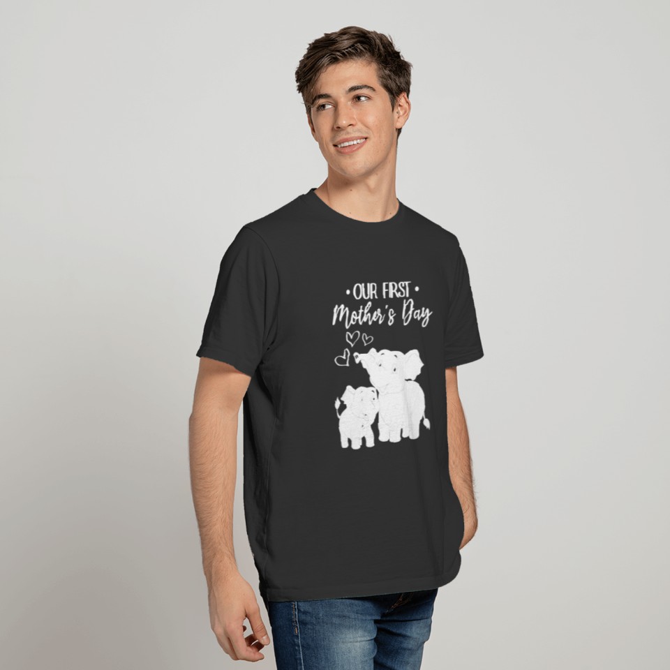 Our First Mother s Day Mother s Day Baby Elephant T Shirts