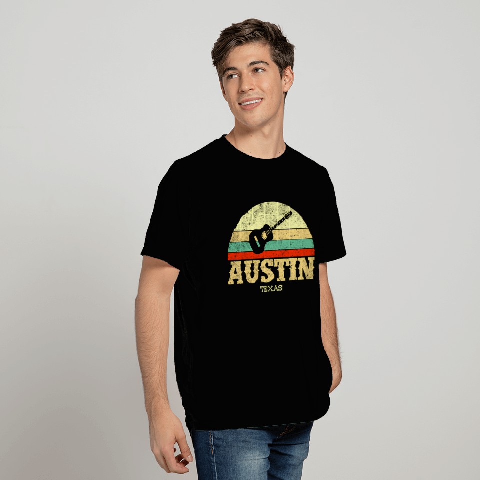 Austin Texas Guitar Lone Star State T Shirts