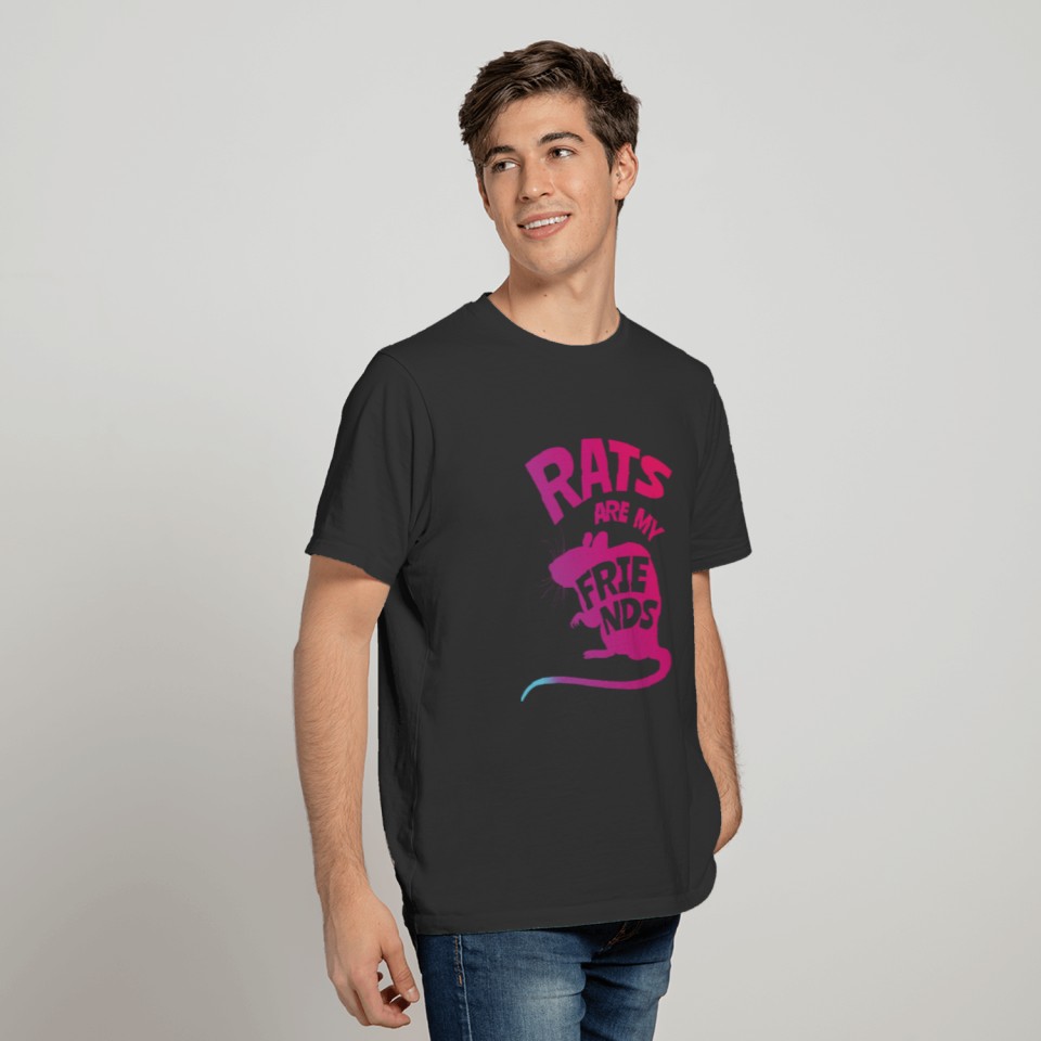 Rats Are My Friends Cute Pet Rat Color Graphic T Shirts