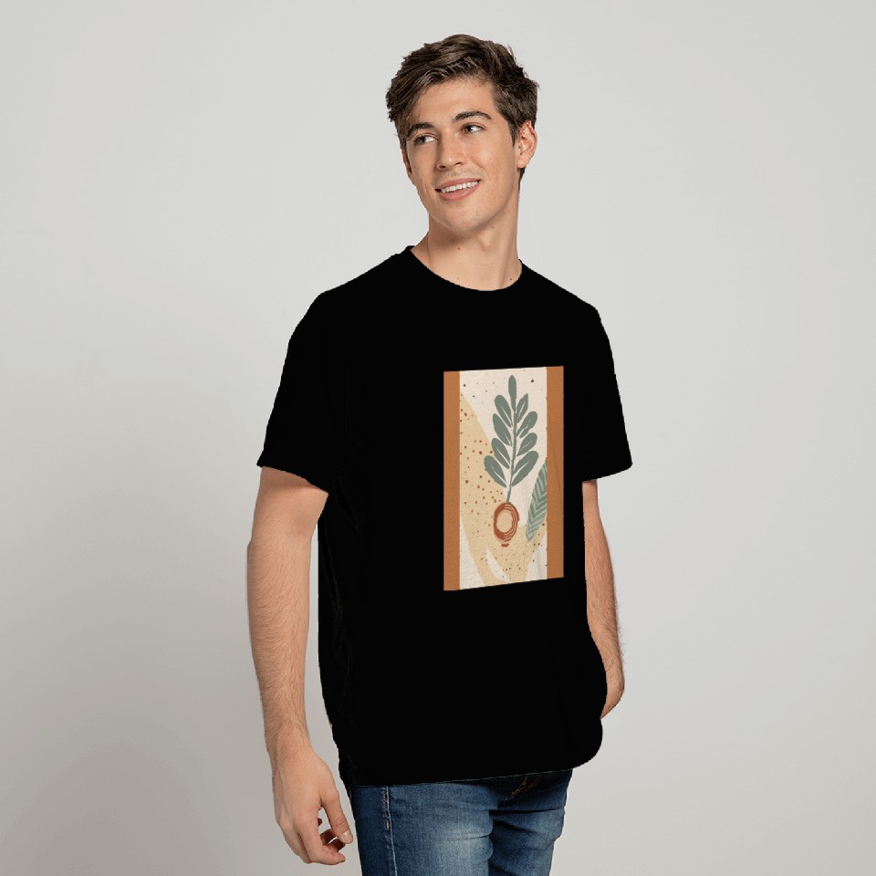 Abstract Flora Leaf Expression T Shirts