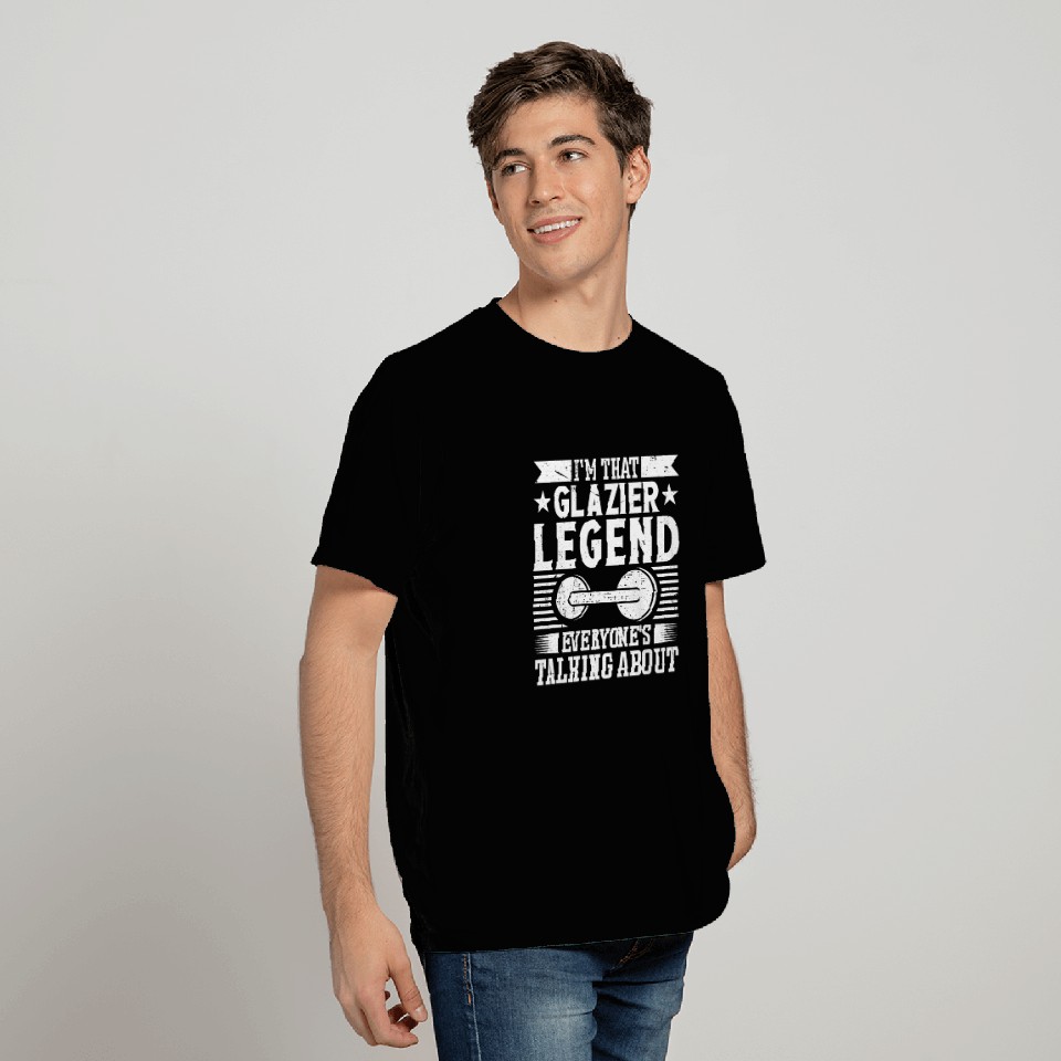 Glazier worker legend glassworker window install T Shirts