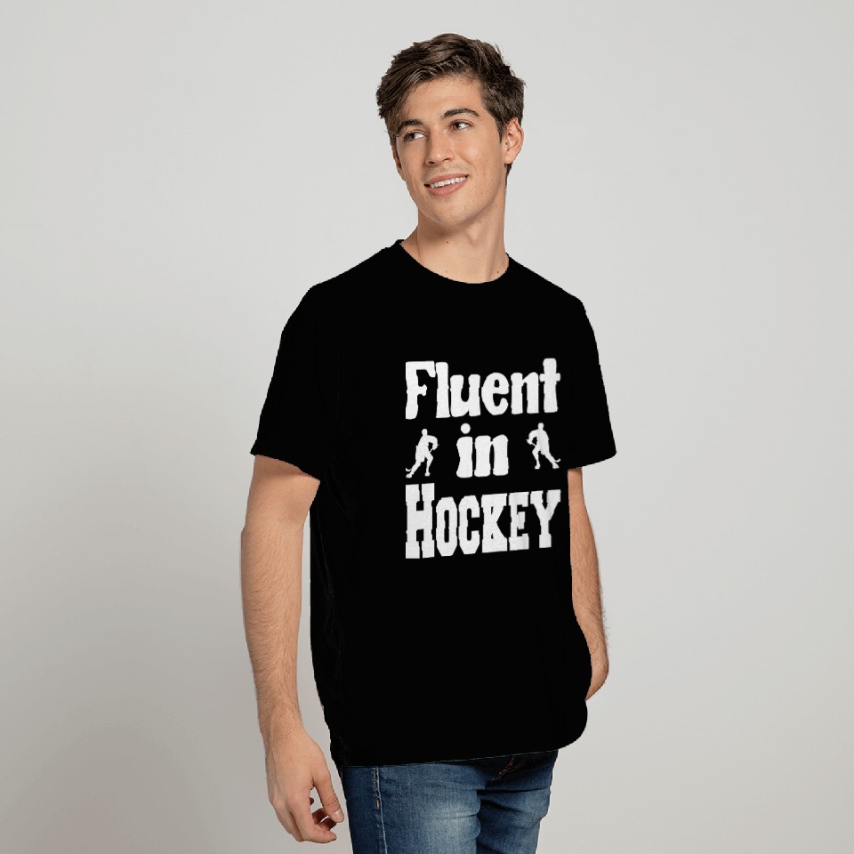 Fluent in Hockey retro T Shirts