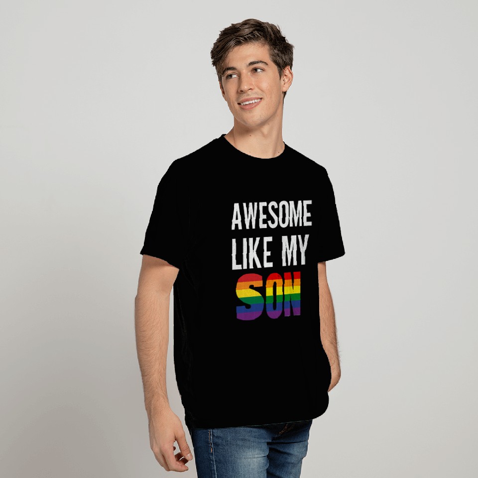 Awesome Like My Son Pride Rainbow Flag T Shirts