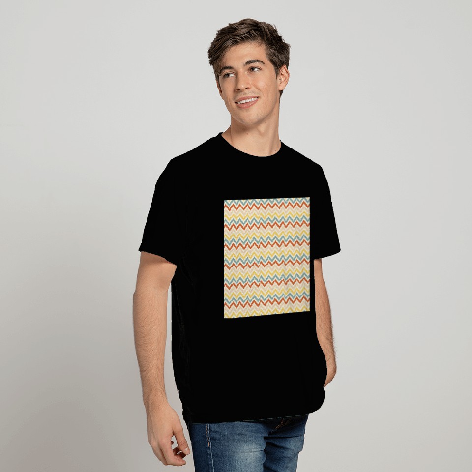Retro Colorful Chevron Pattern T Shirts