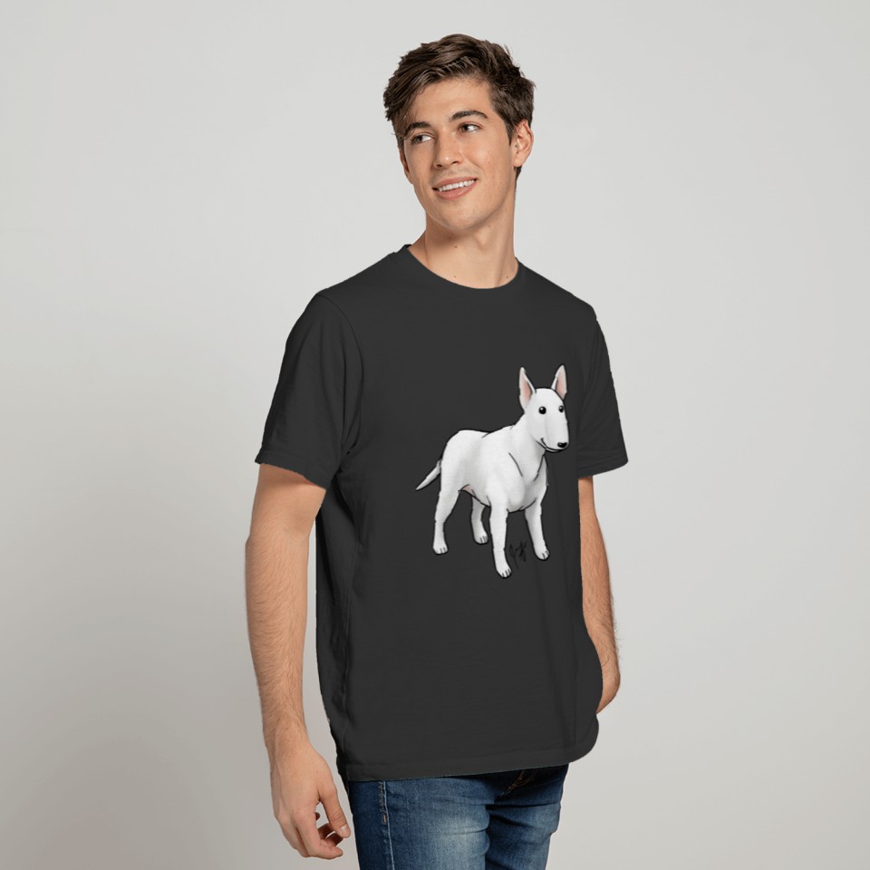 Dog Bull Terrier White T Shirts