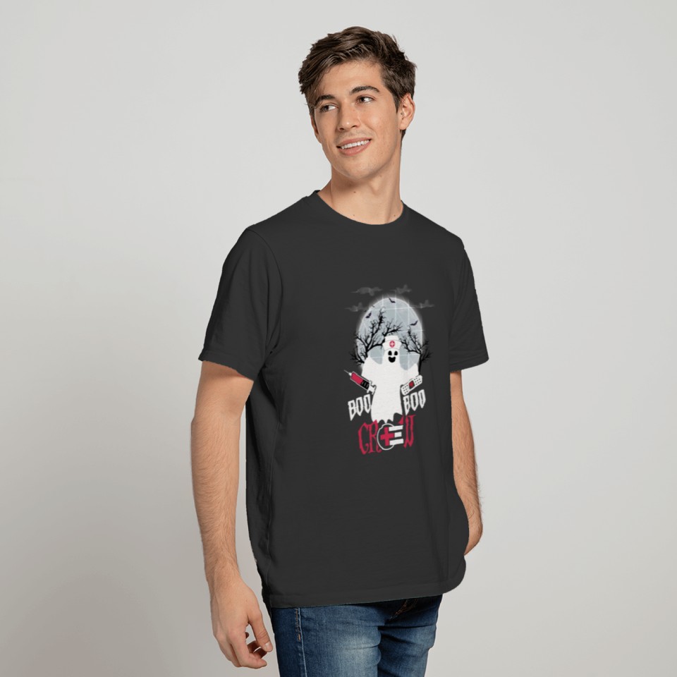 Halloween Nurse Boo Boo Crew Graphic T Shirts