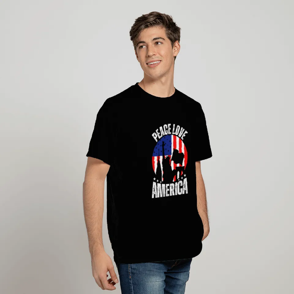 "Peace Love America Labor Day T Shirts - Celebrate