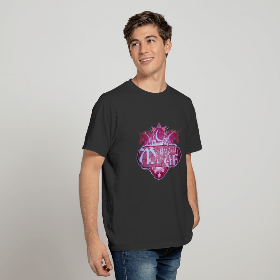 Mythical AF Pink Unicorn and Bl Moon T Shirts