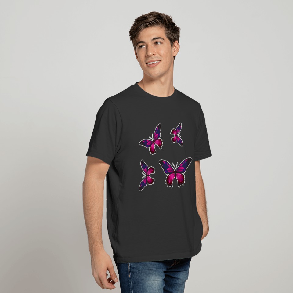 Colorful Butterfly Cute Light Butterflies Gift T Shirts
