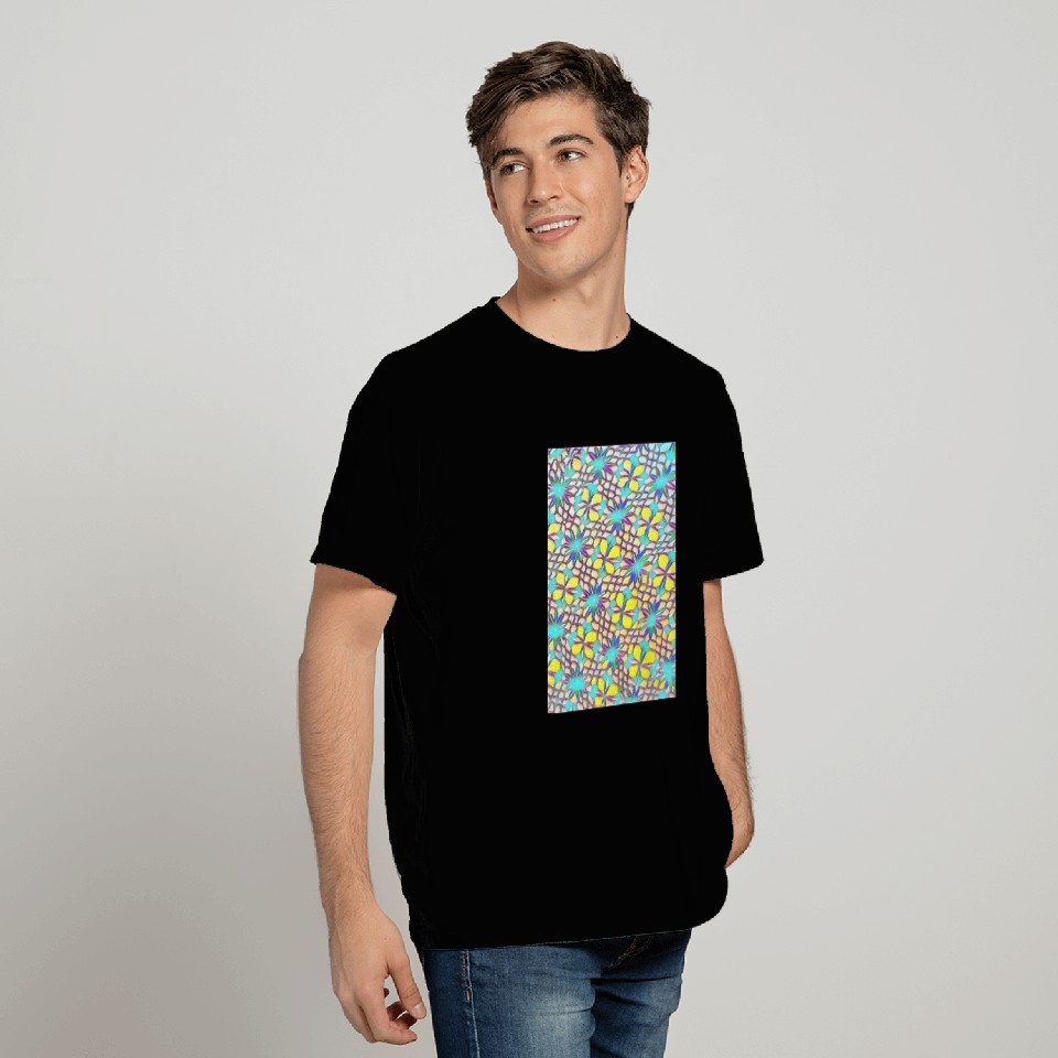 Stunning Yellow Blue Purple Vector Design T Shirts