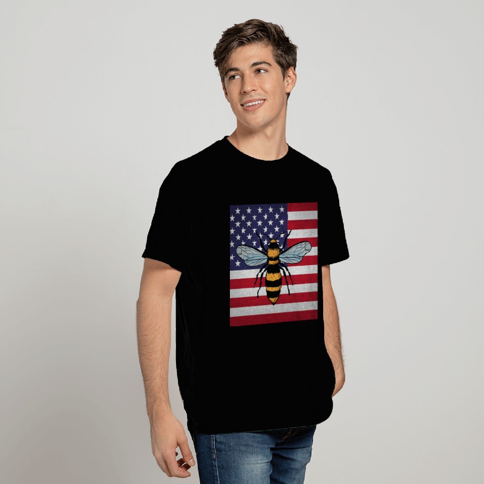 Beekeeper Beekeeping Us Flag T Shirts