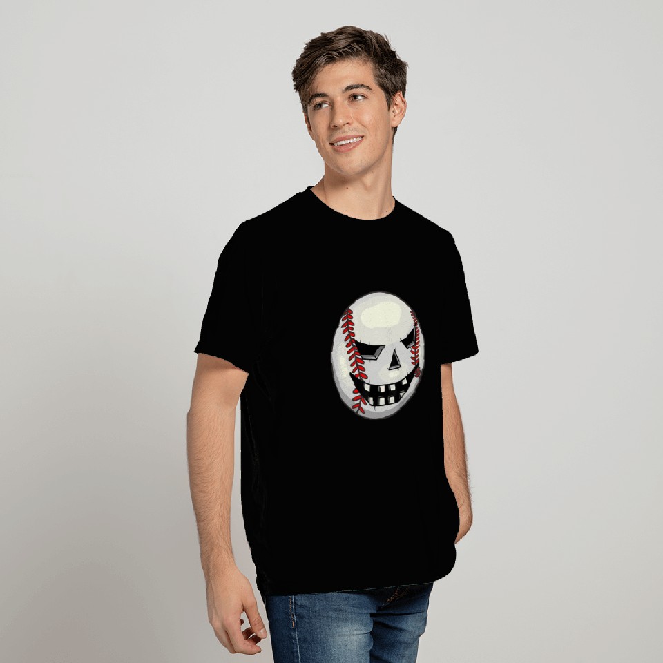 Boys Halloween Jack O Lantern Baseball Player T Shirts